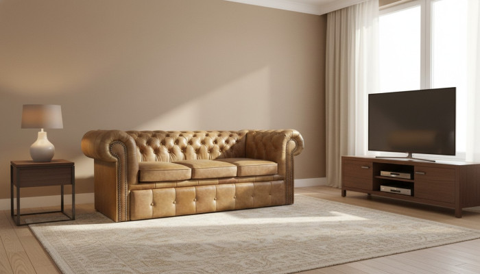 Chesterfield Designer Sofa Couch Polster Garnitur 3 Sitzer Napoli Sofas Möbel