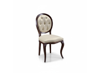Klassischer Weiß-Brauner Stuhl Designer Holzstuhl Esszimmerstuhl Königsstuhl