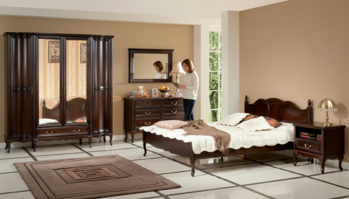 Italienische Stil Schlafzimmer Komplett Möbel Bett Nachttisch Schrank Kommode 1