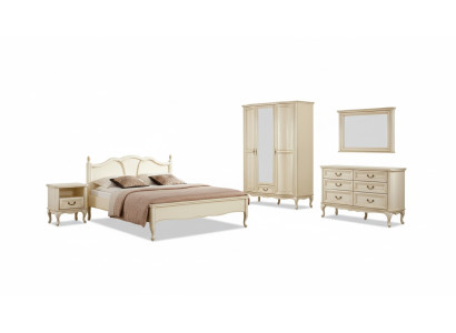 Schlafzimmer Set Bett Kommode Kleiderschrank Nachttisch Italienische Möbel Neu