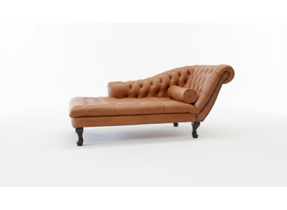 Chesterfield Chaiselongues Liege Ottomane Sofa Echtes Leder Relax Chaise Neu