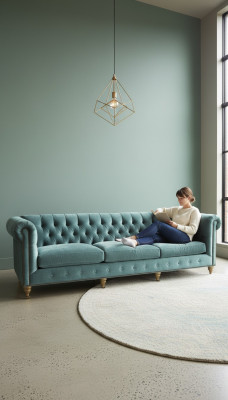 Chesterfield 3 Sitzer Sofa Couch Textil Leder Samt Garnitur Polster Sitz Neu