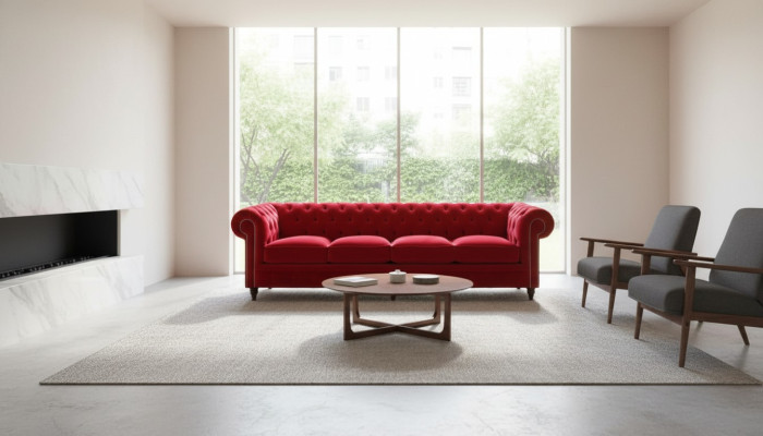 Chesterfield Big Sofa Couch Textil Samt Polster Sofas 4 Sitzer XXL Couchen Neu