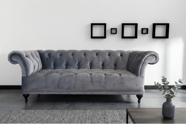 Chesterfield Sofa Polster Designer Couchen Sofas Garnitur Textil Stoff Textil 1