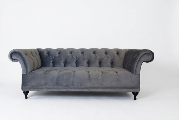 Chesterfield Sofa Polster Designer Couchen Sofas Garnitur Textil Stoff Textil 1