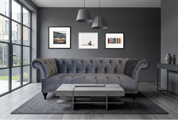 Chesterfield Sofa Polster Designer Couchen Sofas Garnitur Textil Stoff Textil 14