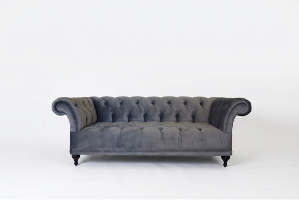 Chesterfield Sofa Polster Designer Couchen Sofas Garnitur Textil Stoff Textil 14