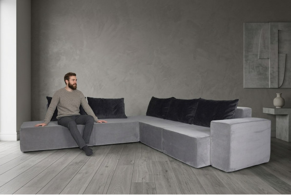 Designer Sofa Ecksofa Stoffsofa System Sofa Textil Samt Eckcouch Couch SL Sofa 2