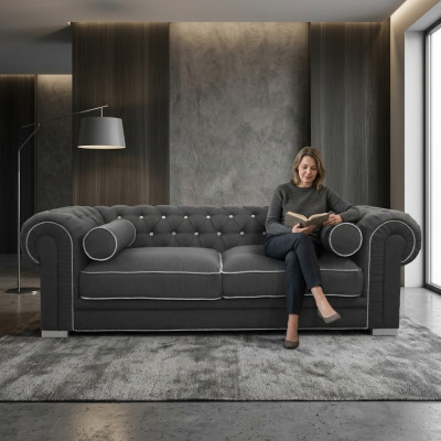 Chesterfield Sofa 3 SITZER Polster Designer Couchen Sofas Garnitur SL Sofa 22