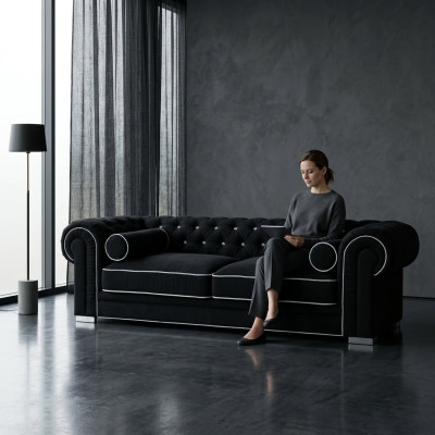 Chesterfield Sofa 3 SITZER Polster Designer Couchen Sofas Garnitur SL Sofa 23