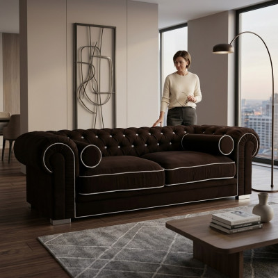 Chesterfield Sofa 3 SITZER Polster Designer Couchen Sofas Garnitur SL Sofa 26