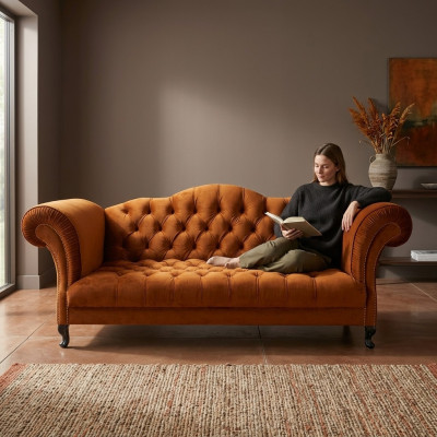 Chesterfield Sofa 3 SITZER Polster Designer Couchen Sofas Garnitur SL Sofa 48