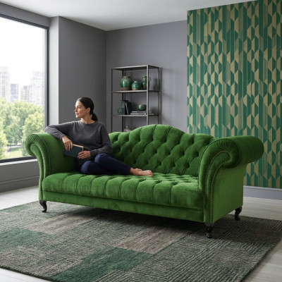 Chesterfield Sofa 3 SITZER Polster Designer Couchen Sofas Garnitur SL Sofa 49