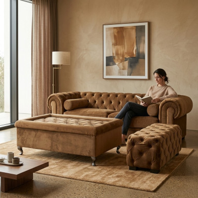 Chesterfield Sofa Polster Designer Couchen Sofas Garnitur Couch SLIII Sofa №25