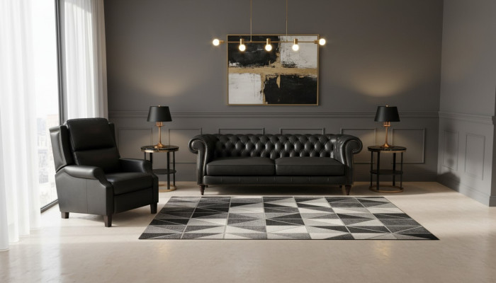 Polster Couch Sofa Klassik Chesterfield Neu Leder Sofas 3 Sitzer CHARLYNEW