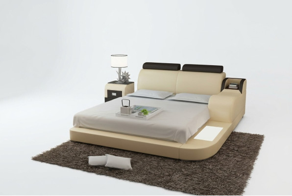 Bett Design Luxus Luxus Betten Leder Modernes Schlafzimmer 140/160/180 LB8813
