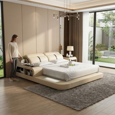 Wasserbett Hotel Doppel Bett Betten Komplett Lederbett Polsterbett Wasser LB8821