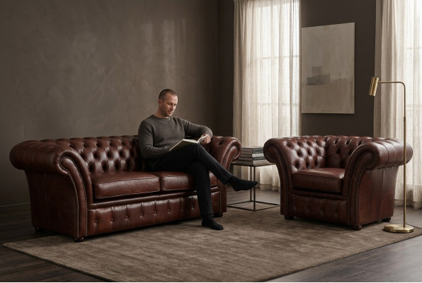Chesterfield Couch Polster Sitz Sofagarnitur Sofa Couch Garnitur 2+1