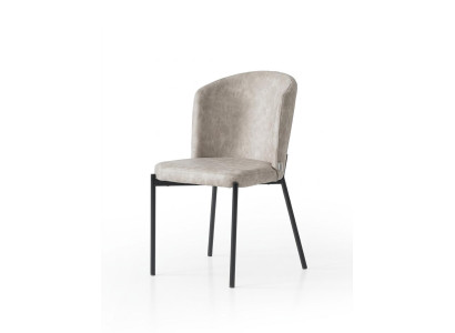 Stuhl Beige Bequem Weich Stoff Metall Modern Stil Komfortabel