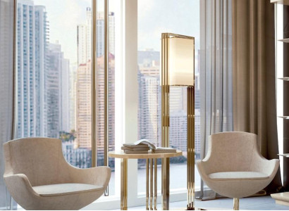 Stehleuchte Stehlampe Stand Steh Leuchten Lampen Gold Modern Lampe Möbel Neu