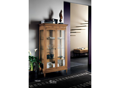 Vitrine Massiv Holz Möbel Glas Schrank Schränke Vitrinen Wohnzimmer Anrichte Neu