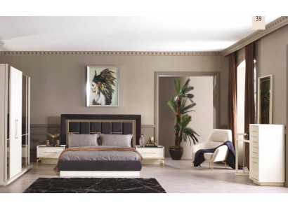 Schlafzimmer Set Kleiderschrank Nachttische Konsole Kommode + Spiegel