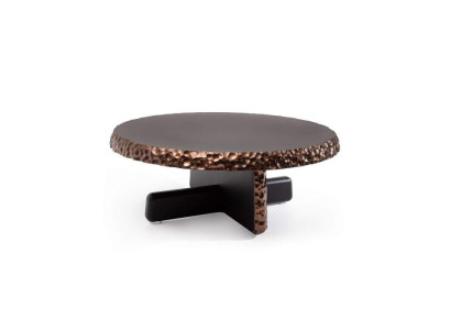 Stilvoller Couchtisch Designer Dunkelbrauner Wohnzimmer Rundtisch Neu
