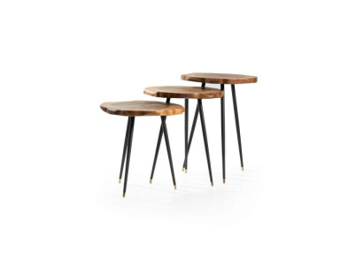Runder Beistelltisch-Set Wohnzimmer Luxus Tische Wohnzimmer Couchtische