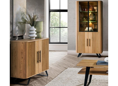 Wohnzimmer Set Holzmöbel Modern Vitrine Luxuriöses Sideboard Schrank