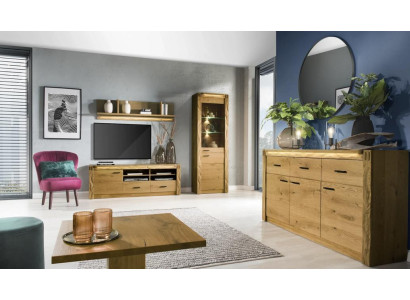 Wohnzimmer TV-Lowboard Luxuriöses Einrichtung Komplett Wohnwand Set 4tlg