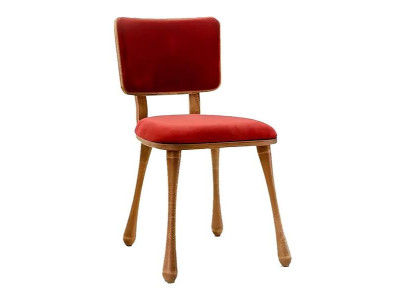 Stuhl Wohnzimmerstuhl Esszimmerstuhl Küchenstuhl Polsterstuhl Rot Holz
