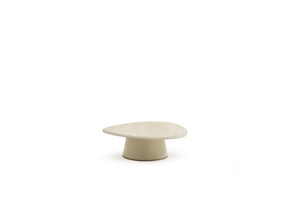 Ovales Dreieck Couchtisch Wohnzimmertisch Beistelltisch Kaffeetisch Beige