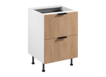 Unterschrank Küchenschrank Schubladenschrank Besteckeinsatz Weiß Beige