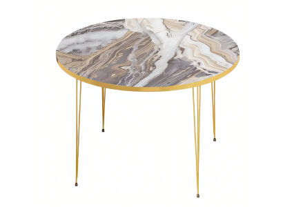 Moderner Mehrfarbiger Couchtisch aus Holz und Edelstahl