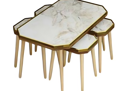 Wohnzimmer-Set Grau aus Holz und Edelstahl modern und elegant