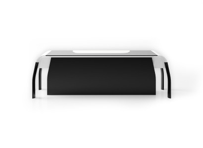Schwarzer Holzschreibtisch modern elegant für Büro und Home Office