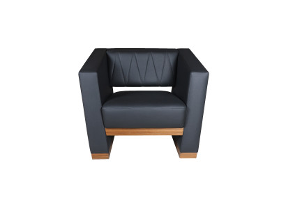 Stilvoller Grauer Einzelsessel Arbeitszimmer Ledersessel Loungesessel