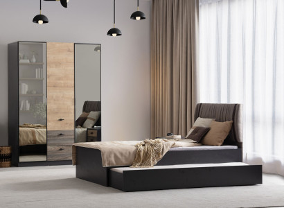 Stilvolle Braune Schlafzimmer Garnitur Edles Bett Kleiderschrank