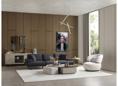 Textil Wohnzimmer Set 3-Sitzer-Sofa Sessel Beistelltisch Couchtisch Sofagarnitur