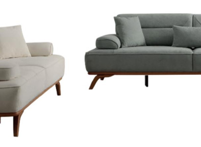 Stilvolle Grau-Beige Sofagarnitur Designer 3-Sitzer Polstercouchen