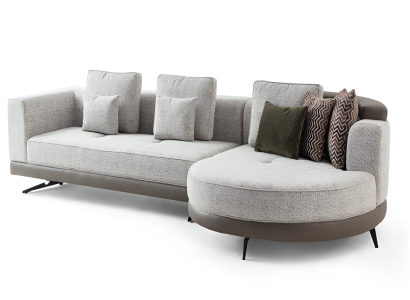 Designer Rundsofa Luxuriöses Polstersofa Exklusive Textilcouchen