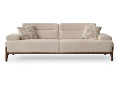 Wohnzimmer Beige 3-er Couch Stilvoller Dreisitzer Designer Stoffsofa