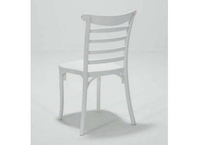Weißer Stuhl mit Rückenlehne für Esszimmer & Terrasse