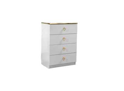 Weiße 4-Schubladen Kommode Stilvolle Schlafzimmer Holzkommode Möbel