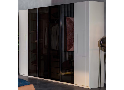 Weißer Kleiderschrank Designer Holzschränke Spiegeltürenschrank